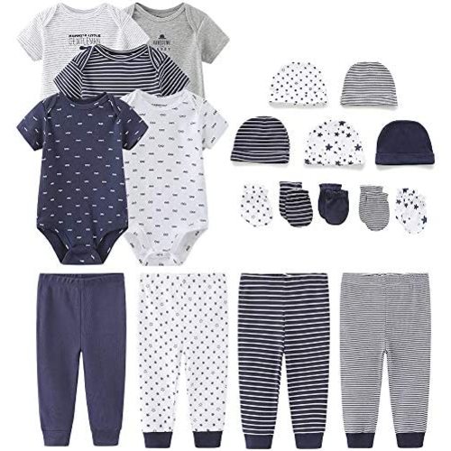 Kiddiezoom Unisex Baby Layette Essentials Giftset Clothing Set 19-Piece For Newborn Baby