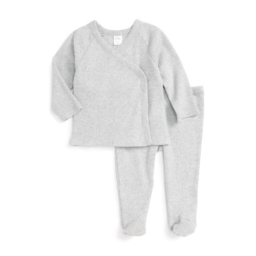 NORDSTROM BABY Rib Knit T-Shirt & Pants Set, Newborn