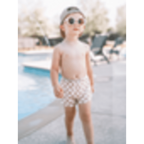 Tiramisu Checkerboard / Laguna Swim Short / UPF 50+ – SpearmintLOVE