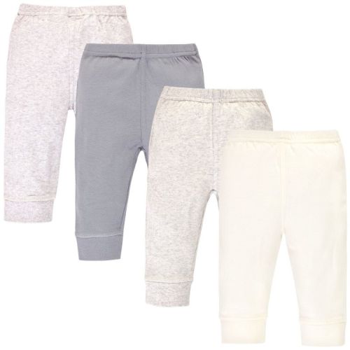 Touched By Nature Baby And Toddler Organic Cotton Pants 4pk, Heather Gray Oatmeal, 12-18 Months