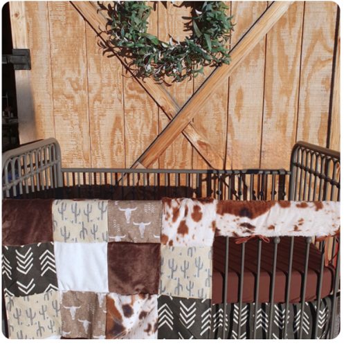 Steer, Cactus, and Cow Western Boy Crib Bedding – DBC Baby Bedding Co
