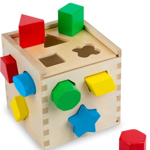 Amazon.com: Melissa & Doug Shape Sorting Cube - Classic Wooden Toy With 12 Shapes - Kids Shape Sorter Toys For Toddlers Ages 2+ : Melissa & Doug: Toys & Games