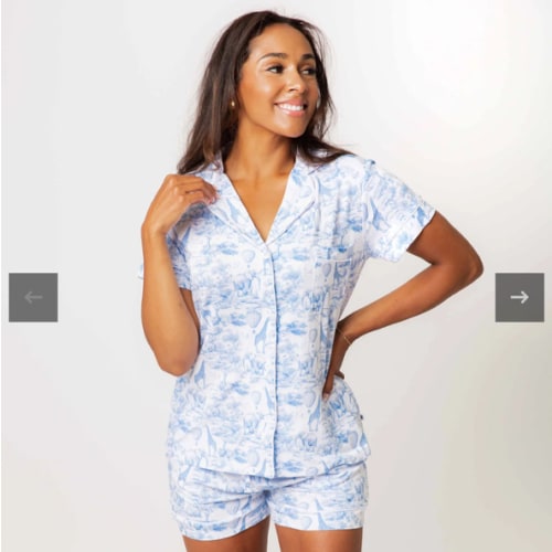 Sweet Safari Women's Collar Shirt & Shorts Set