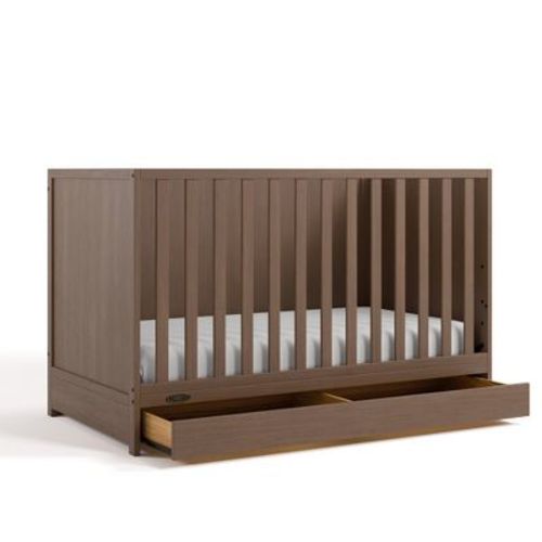 Graco Theo 3-in-1 Convertible Crib with Drawer - Hazelnut