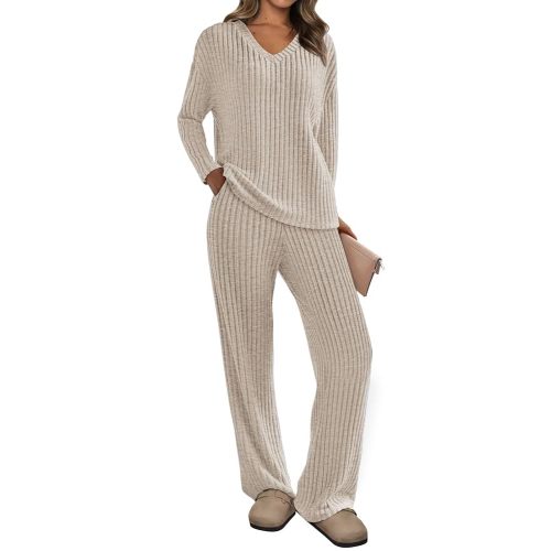 PRETTYGARDEN 2 Piece Sets for Women Fall 2025 Soft Comfy Lounge Long Sleeve Pajamas Set Knit Postpartum Pj Outfits Clothing