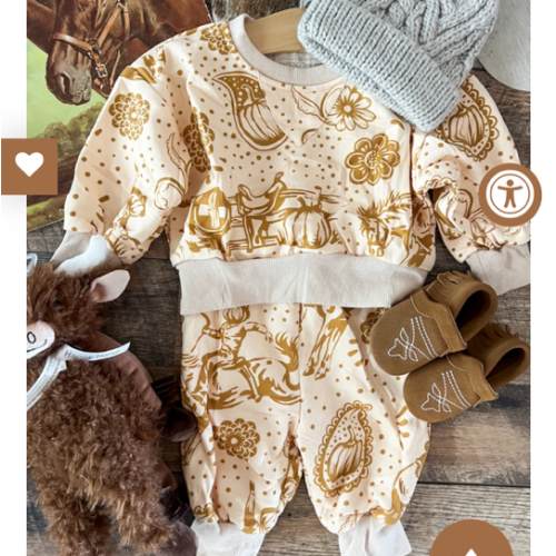 Fall Paisley Cowboy Western Sweat Set