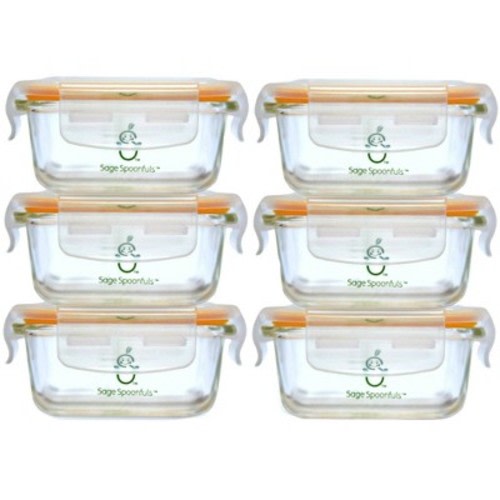 Sage Spoonfuls Tough Glass Tubs 6pk Durable Baby Food Storage Container - Clear - 4oz
