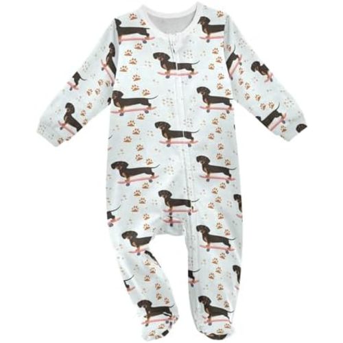 Dussdil Baby One-Piece Footies Newborn Rompers Pajamas Cotton Footed Pjs for Sleep Play Boys Girls