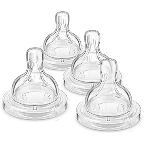 Philips Avent Anti-colic Baby Bottle Medium Flow Nipple, 4pk, Flow 3, SCF423/47