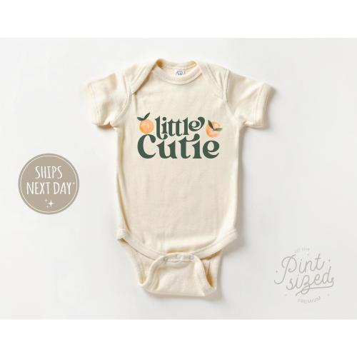 Little Cutie Onesie® - Retro Orange Bodysuit - Cute Fruit Natural Baby Onesie®
