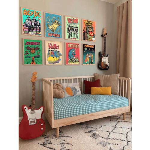 Rock Band Poster Bundle – Vintage Music Room Art (Digital Download)