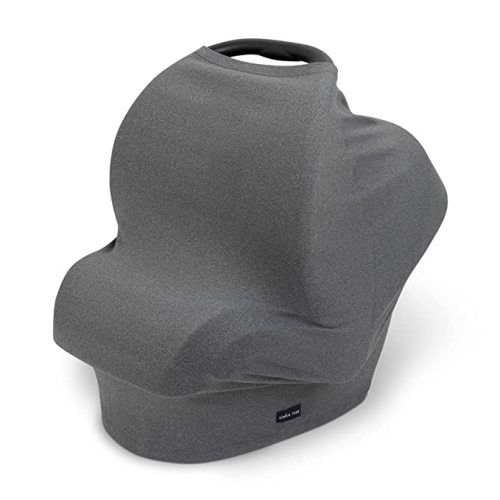 Breathable Nursing Cover Up and Car Seat Cover for Babies Simka Rose - Breastfeeding Cover for Baby Boy & Girl - Adjustable Stretchy Infant Carseat Canopy Carrier Cover for Summer - Must Have Registry - grey