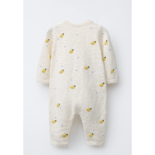 EMBROIDERED LEMON KNIT JUMPSUIT - Ecru | ZARA United States