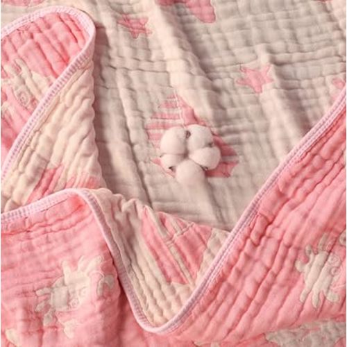 Ultra Soft Muslin Baby Blanket, Made of Viscose from Bamboo and Muslin from Cotton, A Versatile Swaddle and Bed Blanket for Babies, Toddlers, Boys, and Girls (1 Pack).