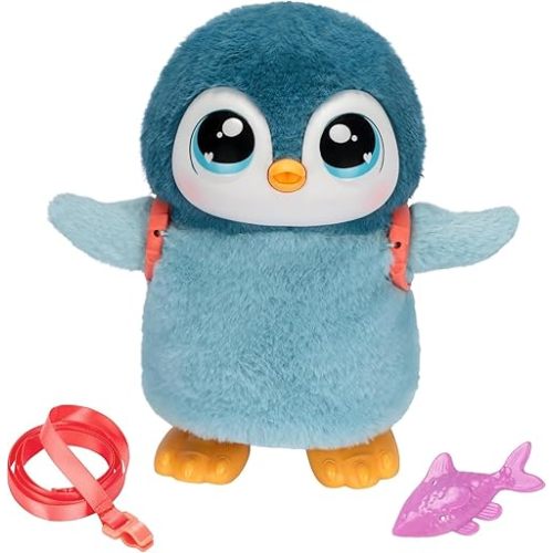 Little Live Pets Walking Penguin My Pet Waddles, Interactive Plush Penguin with 25+ Sounds and Detachable Leash, Toy Penguins for Kids of Ages 5+