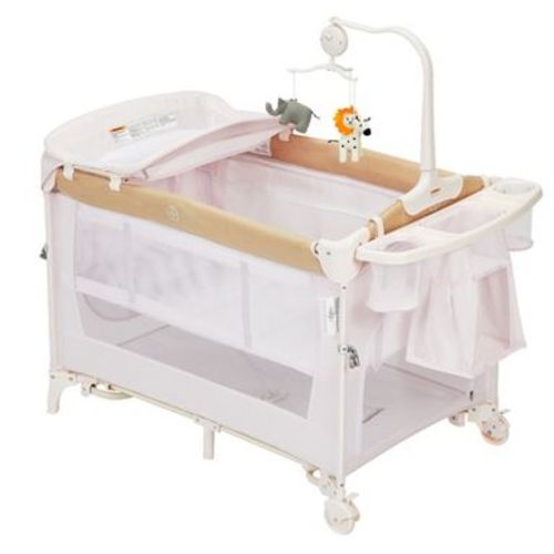 Pack and Play with Bassinet Baby Playpen Foldable Playard with Changing Table Portable 4 in 1 Baby Playard