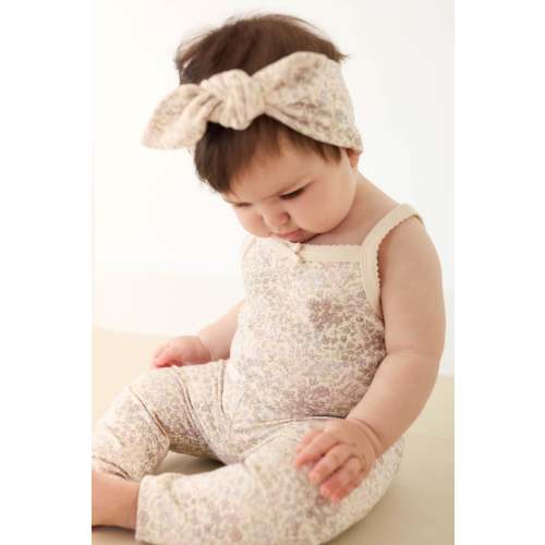 Organic Cotton Headband - April Floral Mauve
