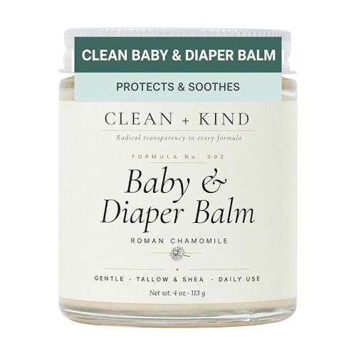 Organic Diaper Balm – 4 oz Baby Diaper Rash Cream – Soothes & Protects Sensitive Skin with Grass-Fed Tallow, Shea Butter, Jojoba & Calendula – Petroleum-Free, Organic Baby Balm