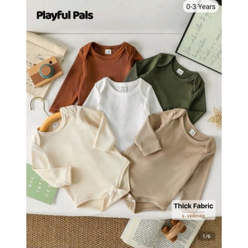 SHEIN Playful Pals 5pcs Baby Boy Multicolor Long Sleeve Romper Set, Suitable For Daily Wear, Outings, Home, Vacation, Picnics, Parties, Suitable For Spring, Summer, Autumn, Unisex, Versatile | SHEIN USA