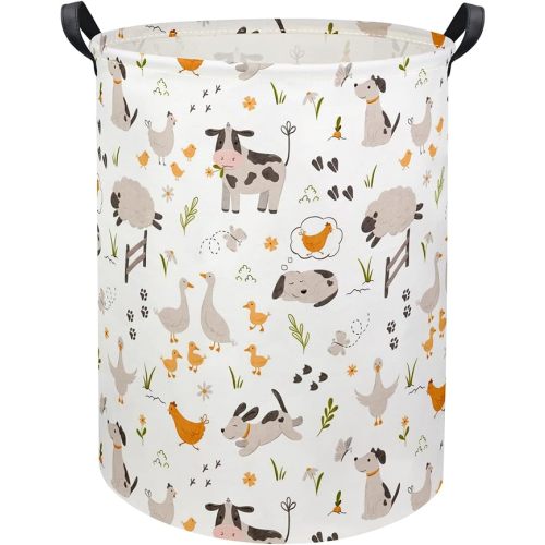 Baby Laundry Basket Kids Hamper Toy Storage Bin for Boys Room Decor Baby Nursery Hamper Gift Baskets for Bedroom Bathroom(Farm)