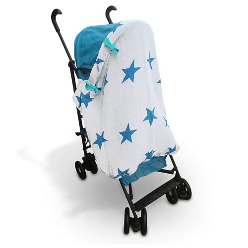 Stroller Clips to Hook Muslin Sun Shade to Canopy, Car Seat Cover Clip, Nursing Cover, Pram Toy Holder, Blanket Clamp - Best Baby Shower Registry Gift - Buggy Accessory - Blue