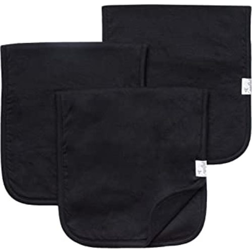 Copper Pearl Baby Burp Cloth Large 21''x10'' Size Premium Absorbent Triple Layer 3 Pack Gift Set “Black Basics