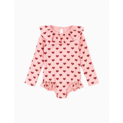 Manuca Long-Sleeve Swimsuit in Amour Pink
