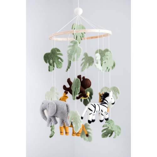 Felt Jungle Nursery Mobile / Baby Animal Mobile / Jungle Theme