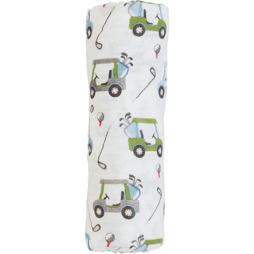 Mud Pie Kids White Golf Swaddle; 47" X 47"