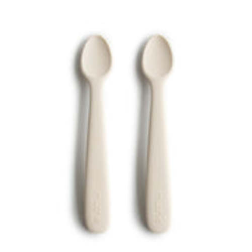Baby Silicone Feeding Spoons (Blush/Shifting Sand) 2-Pack – Mushie