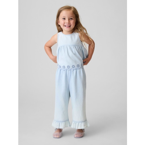 Baby & Toddler Eyelet Denim Outfit Set