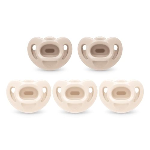 NUK 100% Silicone Comfy Orthodontic Pacifiers, 0-6 Months, Neutral Fashion, Timeless Collection, 5 Count