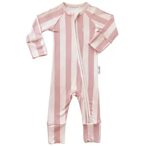 SoftLuv Onesie - Pink Musk Stripe - 3-6 months