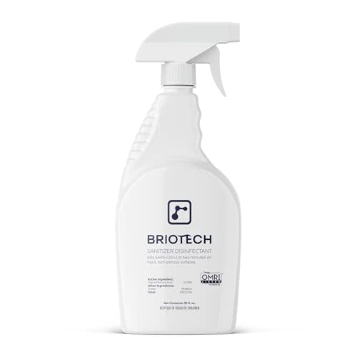 BRIOTECH Sanitizer Disinfectant Hypochlorous Spray, Kill 99.99% of Viruses & Bacteria, Control Mold, Eliminate Odor, Gentle for Nursery & Play Rooms, Food Contact Surface Sanitizer, 32 fl oz