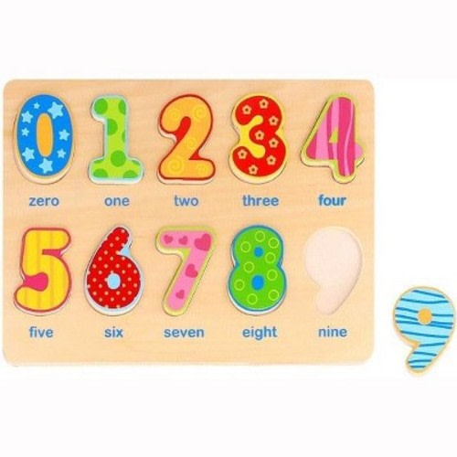 Toysters 10 Piece Colorful Numbers Educational Wooden Puzzle For Cognitive Development