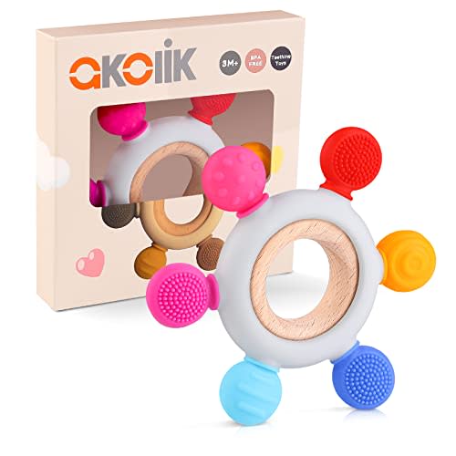 Teething Toys for Baby, Baby Teether, Silicone Teething for Babies, Rudder Grasping Toy, BPA-Free Teething Nursing Accessories for 3+ Months Babies Toddlers
