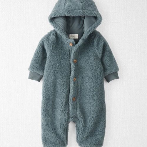 Aqua Grey Baby Sherpa Jumpsuit Made with Recycled Materials | Carter’s Oshkosh Canada