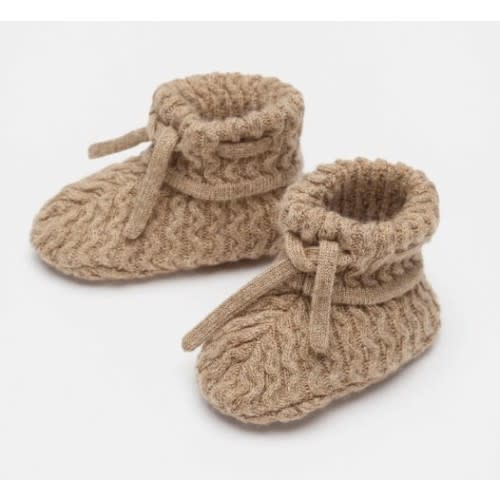Cable Knit Booties | Nutmeg Marle | Seed Heritage