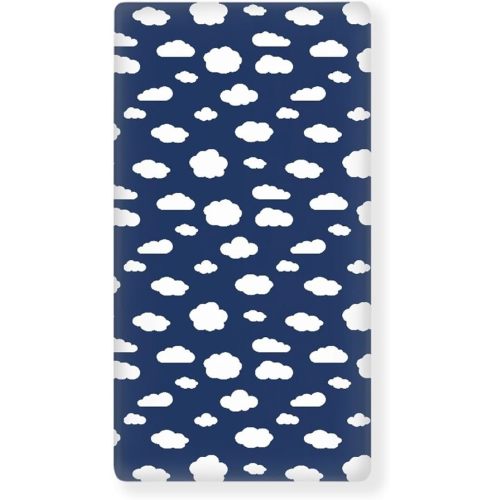 Cloud Baby Crib Sheets for Boys Girls Navy Blue Fitted Crib Sheet for Standard Crib and Toddler Mattress Cute Baby Mattress Sheets Toddler Bed Sheet 52x28x8 in