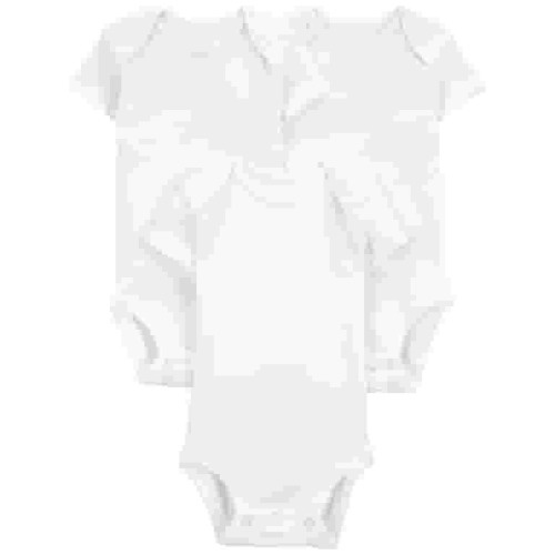 Carter's Child of Mine Baby Unisex Short Sleeve Bodysuits, 3-Pack Sizes Preemie-18 Months