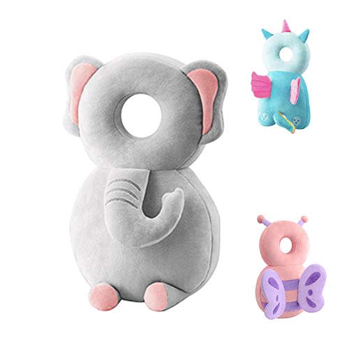 JunNeng Toddler Baby Head Protection Cushion Backpack Wear,Grey Elephant