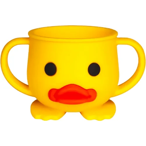 Linowos Toddler Cup, Silicone Training Cup, Baby Led Weaning Cup with Double Handle, Baby Open Cup, Unbreakable, 7oz, 6+ Months
