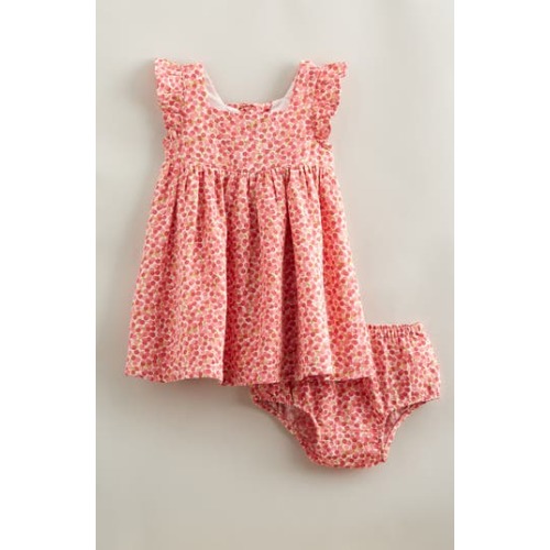 Flutter Sleeve Tie Back Cotton Muslin Sundress & Bloomers, 9M
