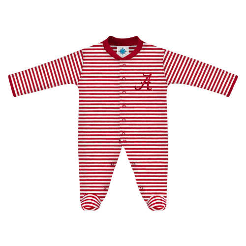 Alabama Crimson Tide Striped Footed Romper | College Baby