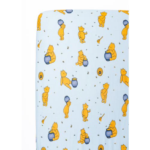 Hunny Pot Blue Bamboo Crib Sheet