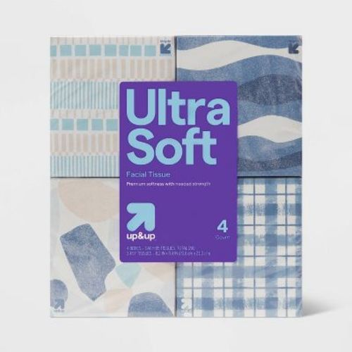 Ultra Soft Facial Tissue - 4pk/65ct - Up&up™