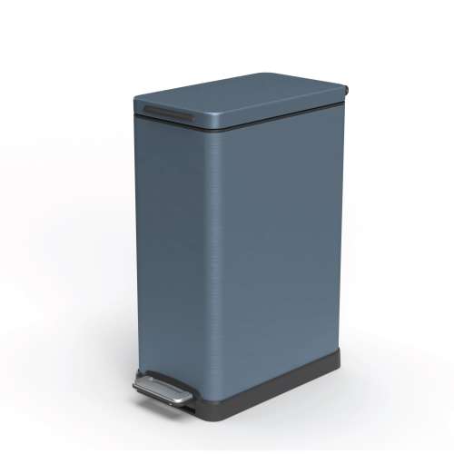 Home Zone Living 12 Gallon Blue Steel Indoor Kitchen Step Trash Can
