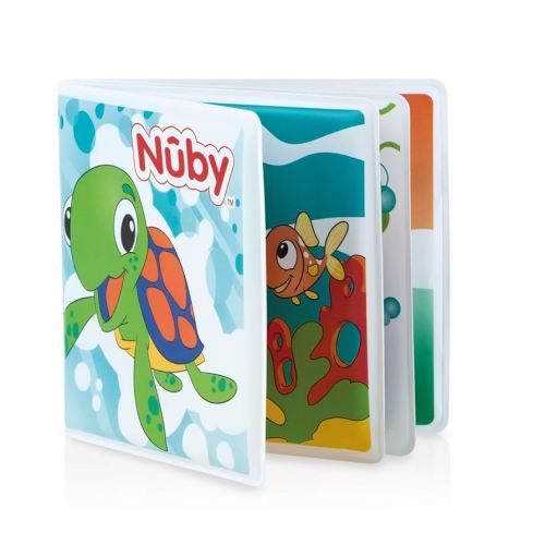 Nuby Bath Fun Time Book with Water-Proof Pages and Surprise Squeaker, Early Education, 0 M+