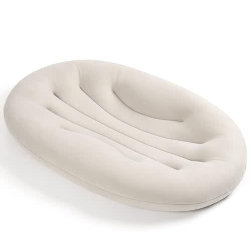 Baby Lounger for Newborn: Portable & Lightweight Pillow for Tummy Time Playtime & Diaper Changes - Skin-Friendly & Breathable for 0-12 Month Supervised Use