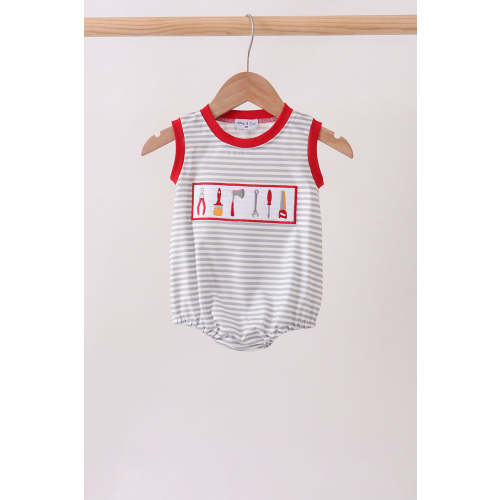 Red Toolbox Embroidery stripe bubble